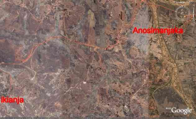 vue aérienne de ikianja à 9 km au sud ouest d'Anosimanjaka
