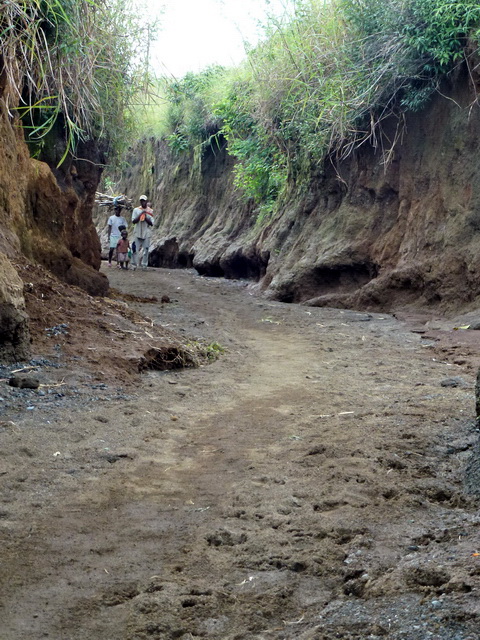 ravines dans sédiments volcaniques