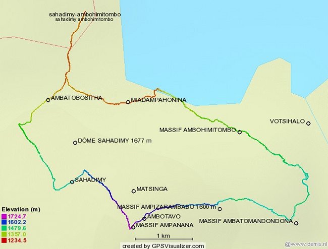 trace parcours Sahadimy Ambohimitombo