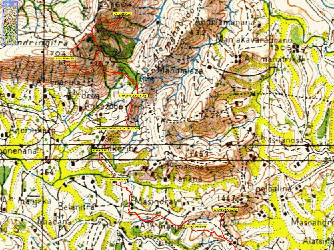 carte du Massif d'Andringitra